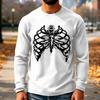 Men's Knit Long Sleeve Neck T-Shirt with Halloween Print Casual Top
