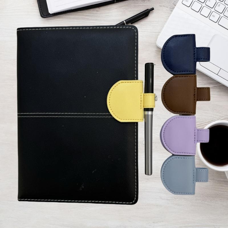 Magnetic Bookmarks PU Leather Bookmarks Reading Bookmarks with Pen Holder Aesthetic Page Marker for Reading