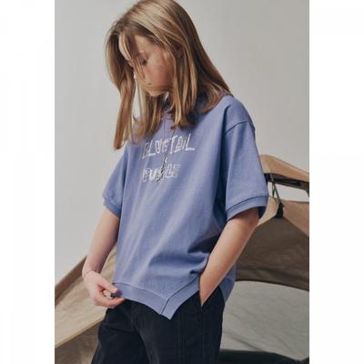 Violet Unbalanced Short Sleeve Sweatshirt Azb2ts01vi