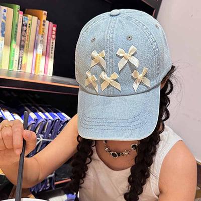Adjustable Bow Baseball Cap for Men and Women, Outdoor Sports Breathable Casual Hat Suitable for Comfortable Spring and Summer
