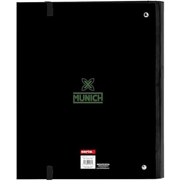 Classeur - SAFTA - MUNICH CAVIAR - 4 anneaux - 100 feuilles A4 - Noir