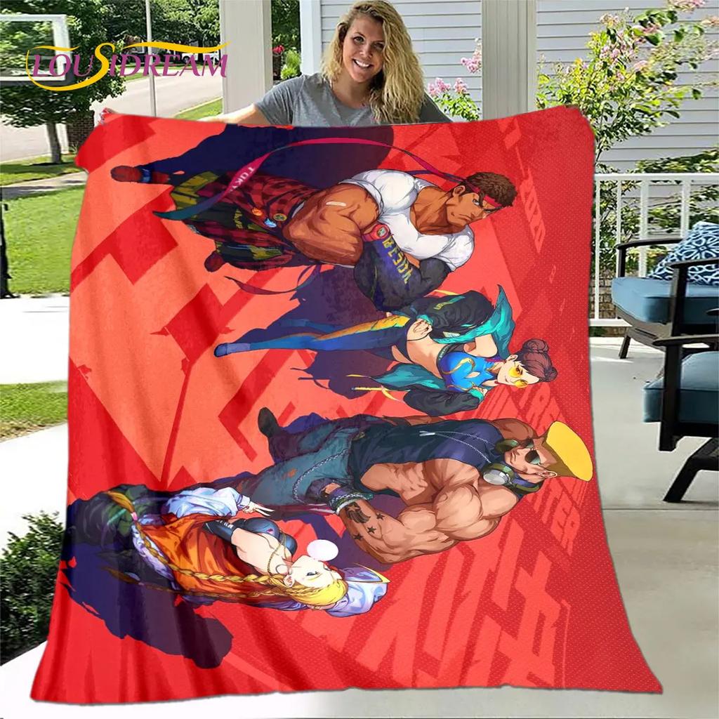 Street Fighter Retro Game  Gamer Soft Plush Blanket,Flannel Blanket Throw Blanket for Living Room Bedroom Bed Sofa Picnic Cover