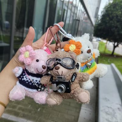Coole Blitzkamera Pilot Bär Plüschtier Anhänger Paar Geschenk Kreatives Puppen Panda Schlüsselanhänger