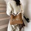 Niche Large-capacity Commuter Bag Women's New Fashion Letter Plush Casual Shoulder Messenger Bag