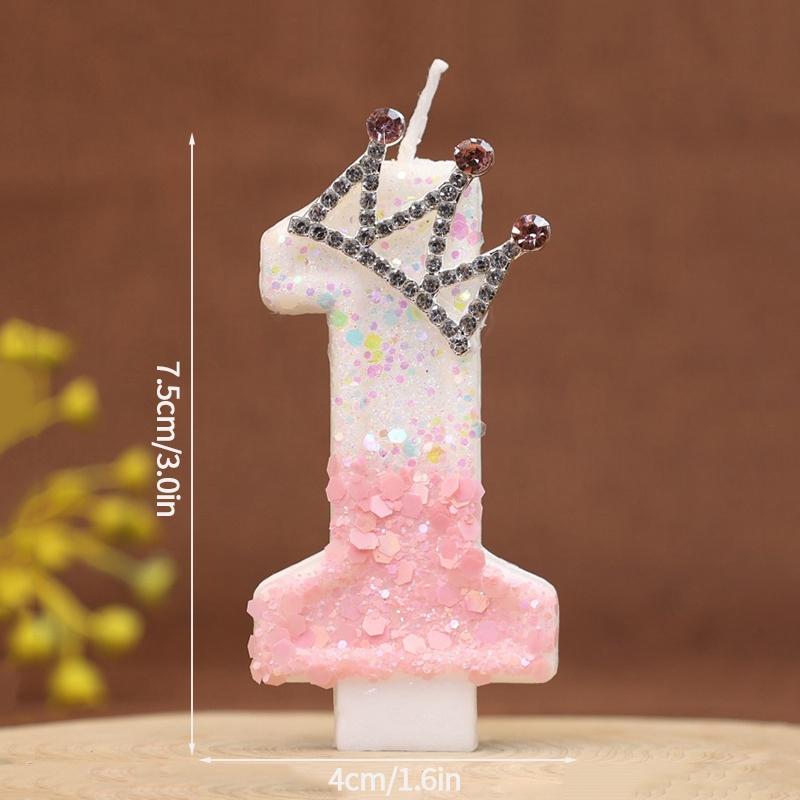Birthday Number 0-9 Candles Crown Number Candles Happy Birthday Cake Decorated Baby Shower Insert Decor Festival Supplies