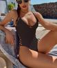 Costume da bagno da donna tinta unita costume intero ritaglio coulisse bikini sexy costumi da bagno brasiliani 8 colori