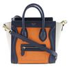 Luggage Nano Shopper Shoulder Bag Orange/black Calfskin Women Used