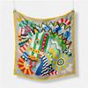 Luxury Horse Print Silk Square Scarf Women Spring Neck Tie Shawl Wraps Female Hair Hand Wrist Headkercheif Hijab Bandana