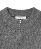 NOIRER Alpaca Boucle Ribbed Zip-Up (Grey)