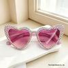 Pink Heart Pearl Sunglasses with English Letter Design for Girls' Birthday Parties