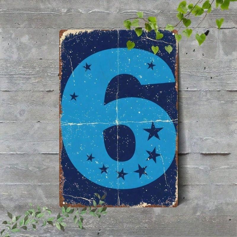 Metal Wall Art Retro Starry Night Steel Painting