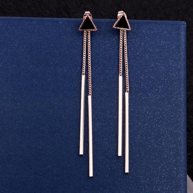 

Милые треугольные серьги для женщин, модные женские длинные геометрические серьги-кисточки, модные свадебные украшения для вечеринки, подарок