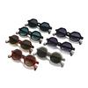  Retro Small Round Punk Sunglasses Women Fashion Gradient Leopard Shades UV400 Men Rivets Sun Glasses