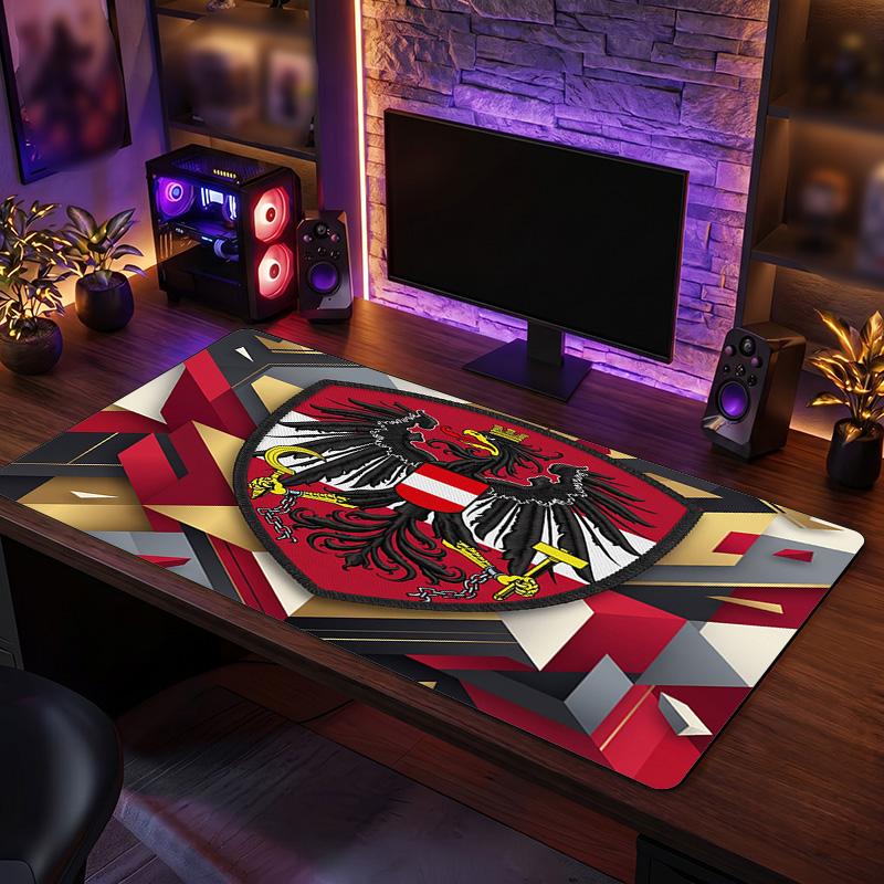 Austria Football Crest Mouse Pad, Extended Non Slip Rubber Desk Mat for Gaming Office Laptop Fan Gift