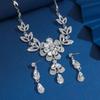 3PCS Exquisite Earrings Rhinestone Necklace Bridal Crystal Jewelry Set  Women