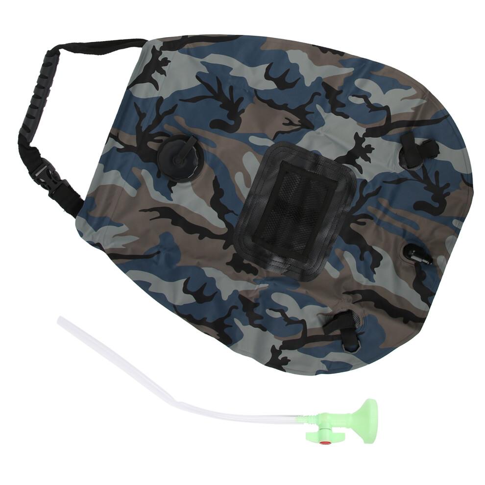 Portable Solar Shower For Camping, Solar Heated Bag With Upgraded Shower Head And Thermometer, Lightweight Solar Power Outdoor Shower With Net Bag For