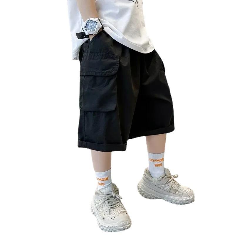 3-14 Years Summer Teenage Boys Pants Stereoscopic Pocket Design Comfortable Loose Fitting Style Short Trousers for Kids