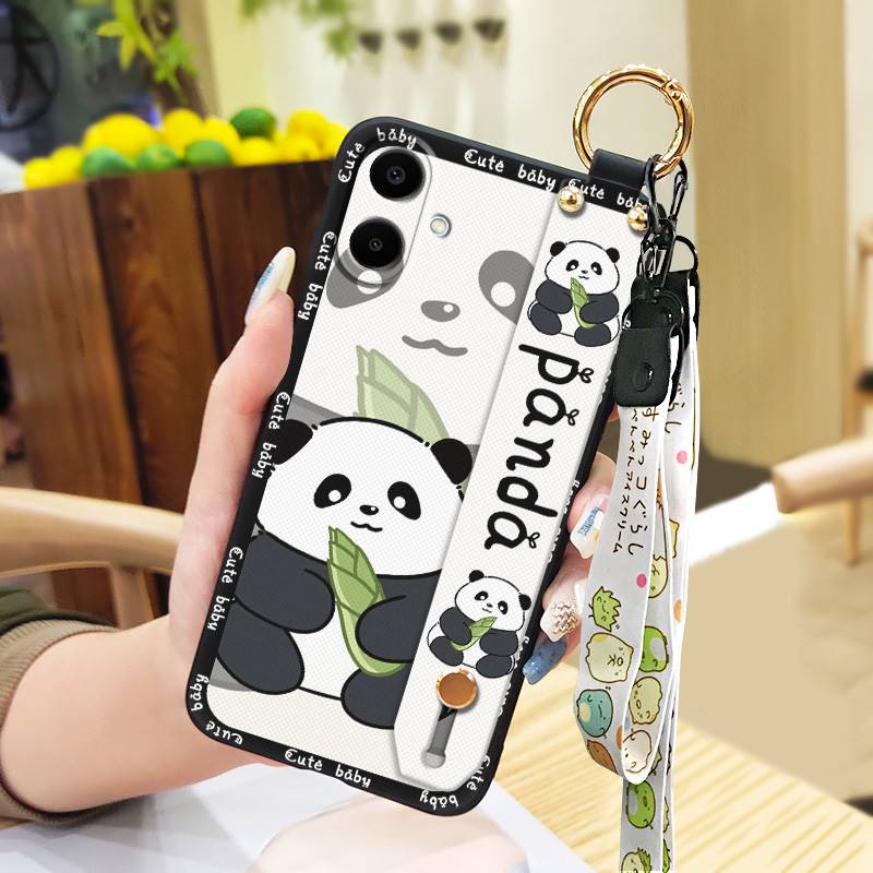 Anti-knock Wristband Phone Case For Samsung Galaxy A07 Fashion Design Wrist Strap Durable Shockproof Soft case Cartoon