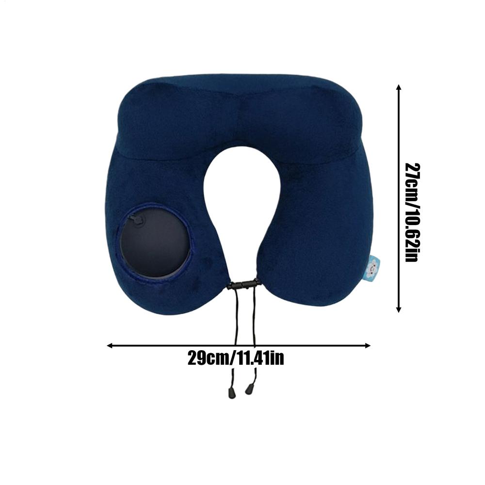 Inflatable Travel Neck Pillow Airplane Travel Blow Up Pillow Ergonomic Head Support Cushion Portable Supplies For Napping Long