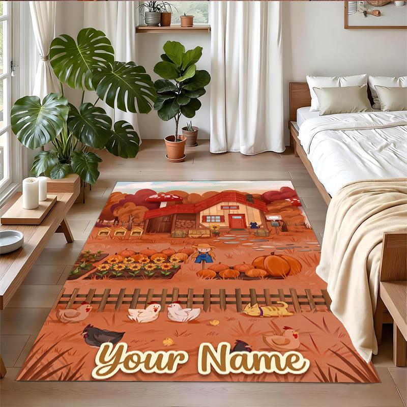 Crystal Velvet Rug Custom Name Text, Soft Non Slip Floor Mat Home DecorStardew Valley