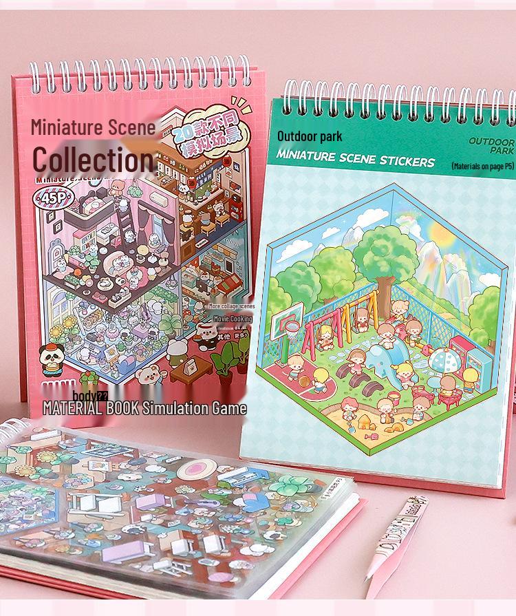 3D Miniaturhaus Landschaftsgestaltungs-Sticker-Set für Mädchen