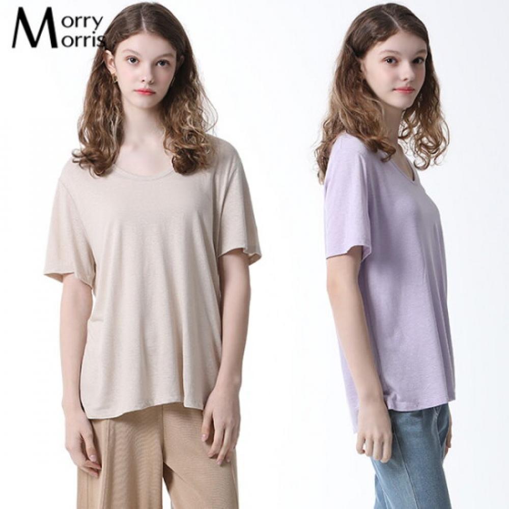 Morry Morris Linen Scoop Neck ShorT Sleeve T shirT