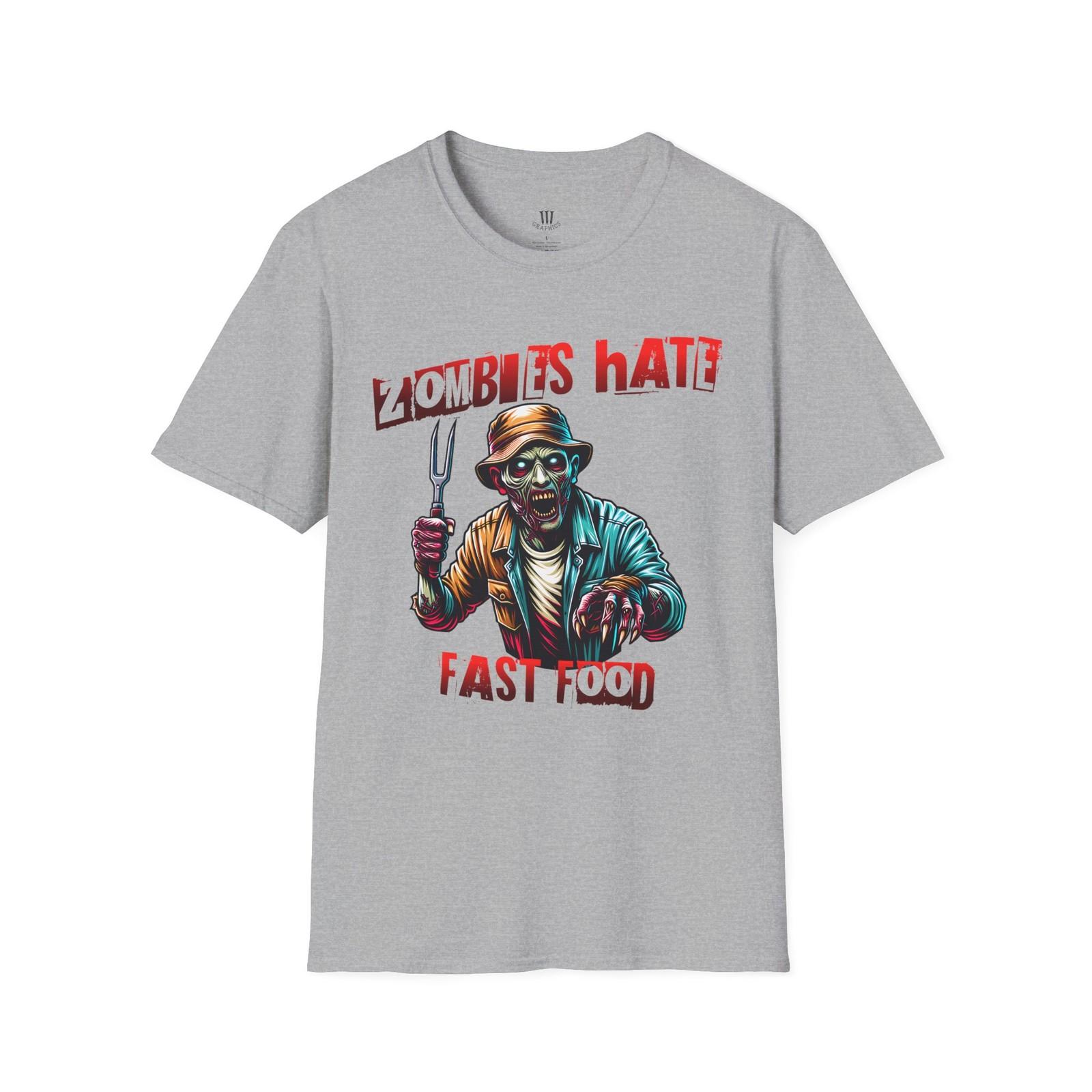 Zombie Scary Funny Food T-Shirt, Unisex Tee Zombie Lover Gift, Horror Tee, S разноцветный