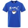 Summer Men's T-shirt 100% Cotton Casual Funny Energy=Milk+Coffee Print Men Cool Loose O-neck Tops For Men Short Sleeve Male Tees