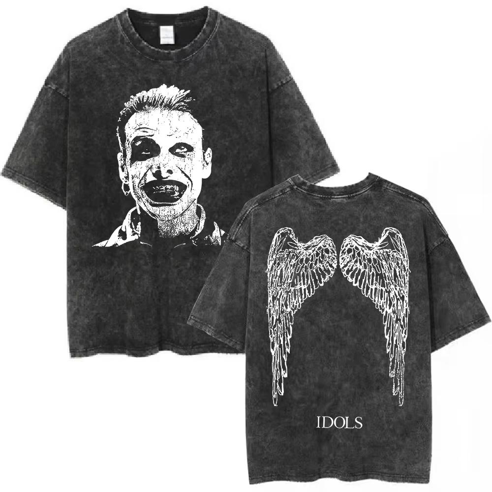 Washed Vintage Singer Yungblud IDOLS Album Merch Tshirt Men Women Clothing Fashion Short Sleeve Cotton Casual Oversized T Shirt