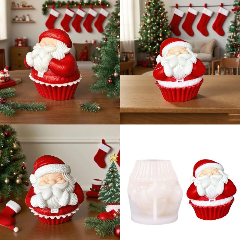 Weihnachtsmann Kerze Silikonform Mehrzweck Silikonform zur Herstellung von Kerzen Seife Weihnachtsdekoration Epoxidharz