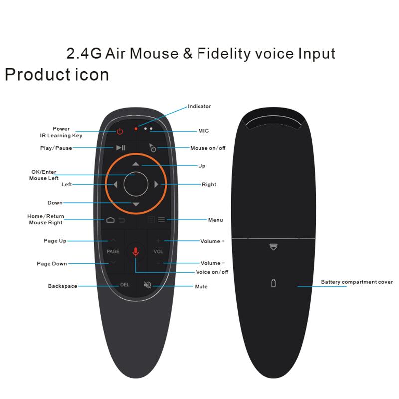 G10S Sprachfernbedienung 2,4G Wireless Gyroskop Smart Air Mouse Drahtlose Fernbedienung für Android TV Box PC