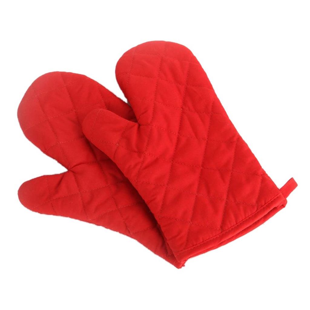 2PCS Oven Baking Gloves Thick Heat Resistant Insulation Heat Proof Cotton Oven Glove Pot Holder Cooking Mitts