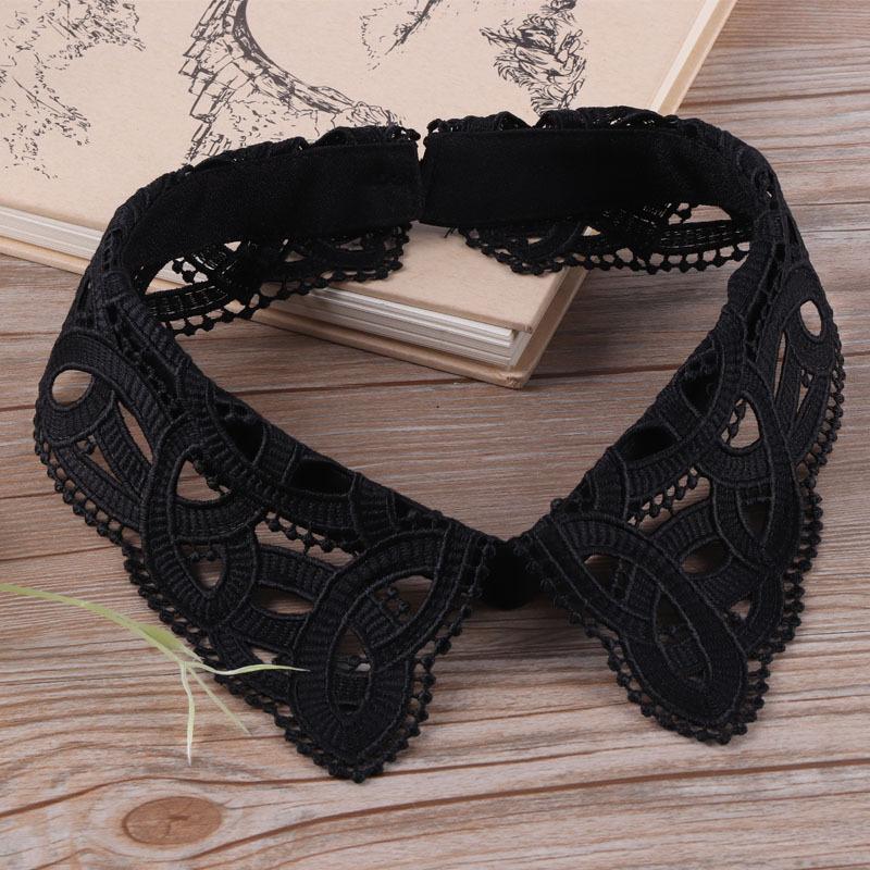 White Fake Collar Women Elegant Diamond Detachable Collars for Women False Shawl Shoulder Wrap Lapel False Collars Woman Tie