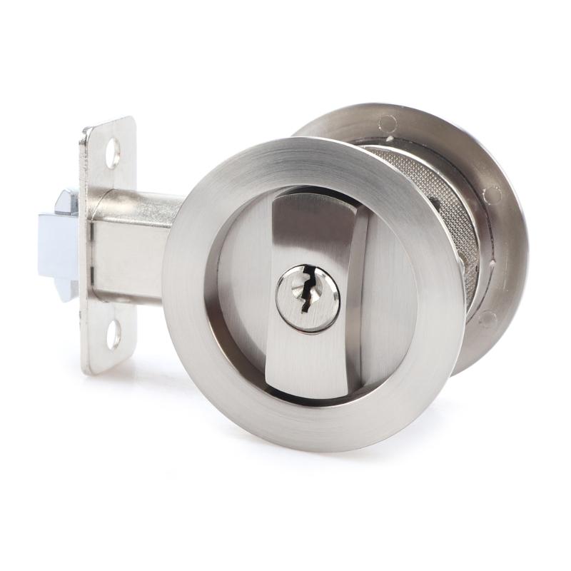 

Pocket Door Lock with Keys Privacy Round Sliding Door Pull Replace Damaged Door Hardware Quickly and Easily for Door білий