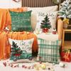 Christmas New Truck Plaid Set Pillow Cover Christmas Tree Print Decoration Car Cushion Living Room Sofa Cushion