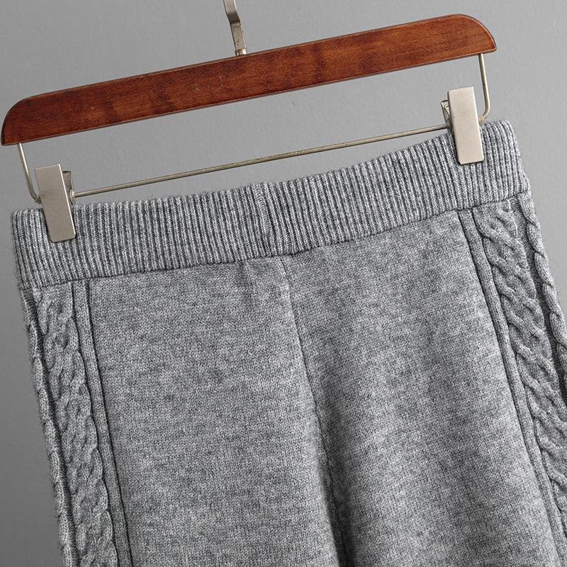 Women's Autumn And Winter Fashion Suit Casual Solid Color Loose Knit Half High Neck Sweater Two Piece Set