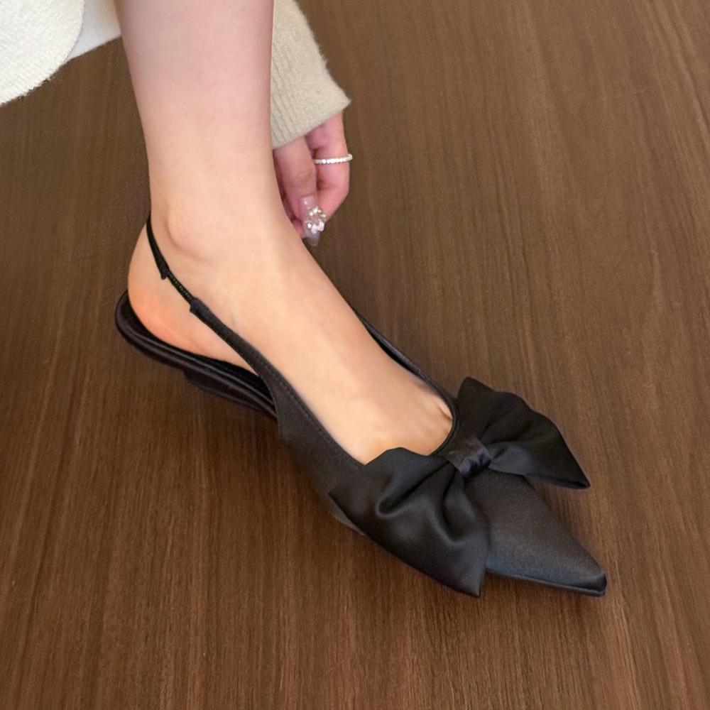 Women Shoes 2026 Spring New Butterfly Knot Women Slingbacks Heels Shoes Sexy Dress Thin Heel Pointed Toe Ladies High Heels Women