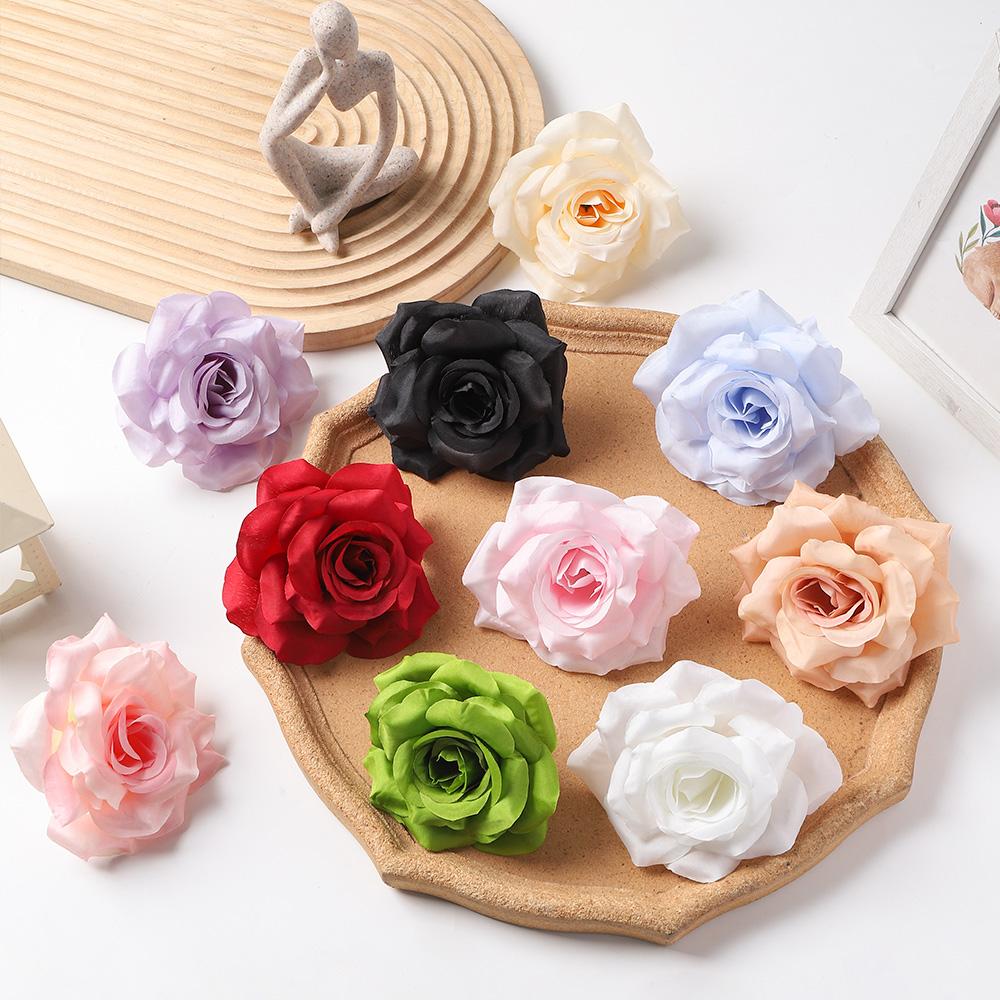 Rose Hair Accessory 9cm Artificial Flower Hair Clip Flower Brooch Bride's Headwear for Party Garden Home Decoration Wedding Deco