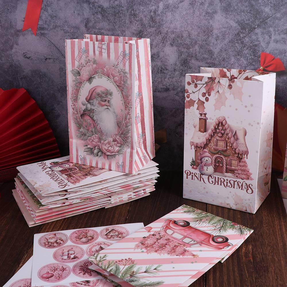 Santa Claus Christmas Candy Gift Box Snowflake Christmas Paper Packaging Bag  Carrying Case