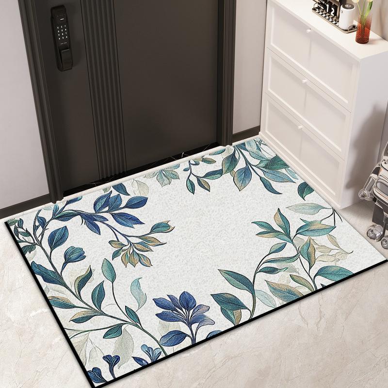 Entry Door Floral Silk Floor Mat Household Entrance Door Dirt Mat Outdoor Dirt Resistant Dust Removal Can Be Tailored Carpet