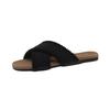 Retro woven flat-bottomed cool slippers for women's outer wear 2025 spring and summer new summer seaside beach sandals for women