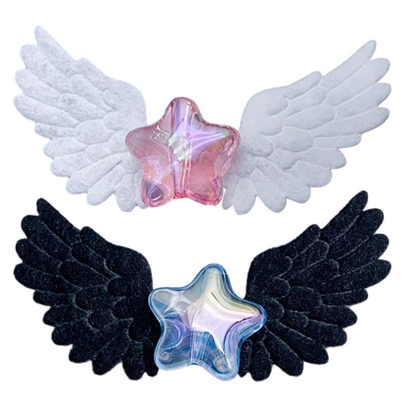 Fashionable Hairpin Cute Wing Hair Clip Star Hairpin Wing Hair Barrette Perfect Hair Accessory Suitable for All Ages