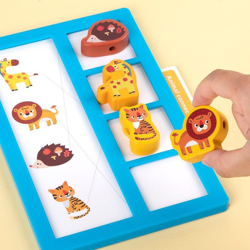 Kids Shape Matching Connecting Board Building Blocks String Beading Number Drawing Board Alphabet Animal Kindergarten Puzzle Toys