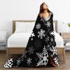 Black And White Snowflake Christmas Blankets Soft Warm Flannel Throw Blanket Plush for Bed Living room Picnic Travel Home Couch