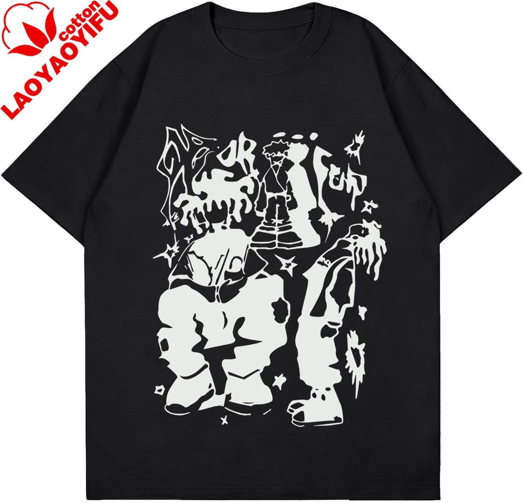Unisexs Graphic Tshirt Oversized Creative Graffiti Short Sleeve Printed Shirts Summer Casual Funny Rapper Streetwear Y2k T Shirt