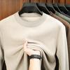 Men's Autumn Winter Velvet Hoodie Long Sleeve Round Neck Solid Color Fashion Casual Versatile Top
