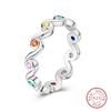 Rings For Women 925 Silver Heart Shaped Cross Crown Rings Sparkling Colorful Zircon Wedding Engagement Jewelry Gifts