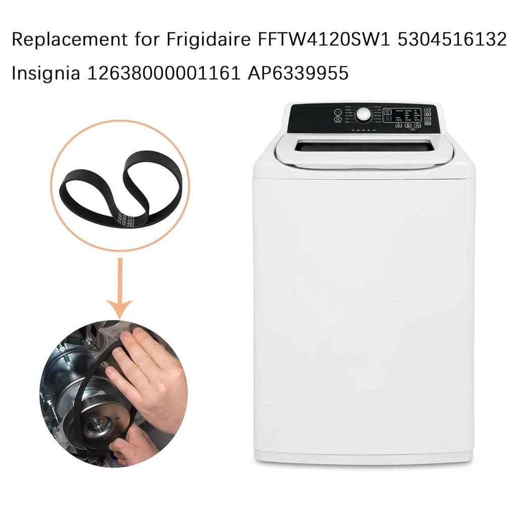 7PJE607 Washer Belt Replacement for Frigidaire FFTW4120SW1 5304516132 Insignia 12638000001161 AP6339955
