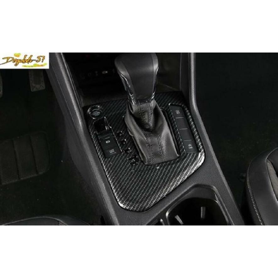 Carbon Fiber For VW Tiguan 2018- Center Console Gear Shift Panel Cover Trim