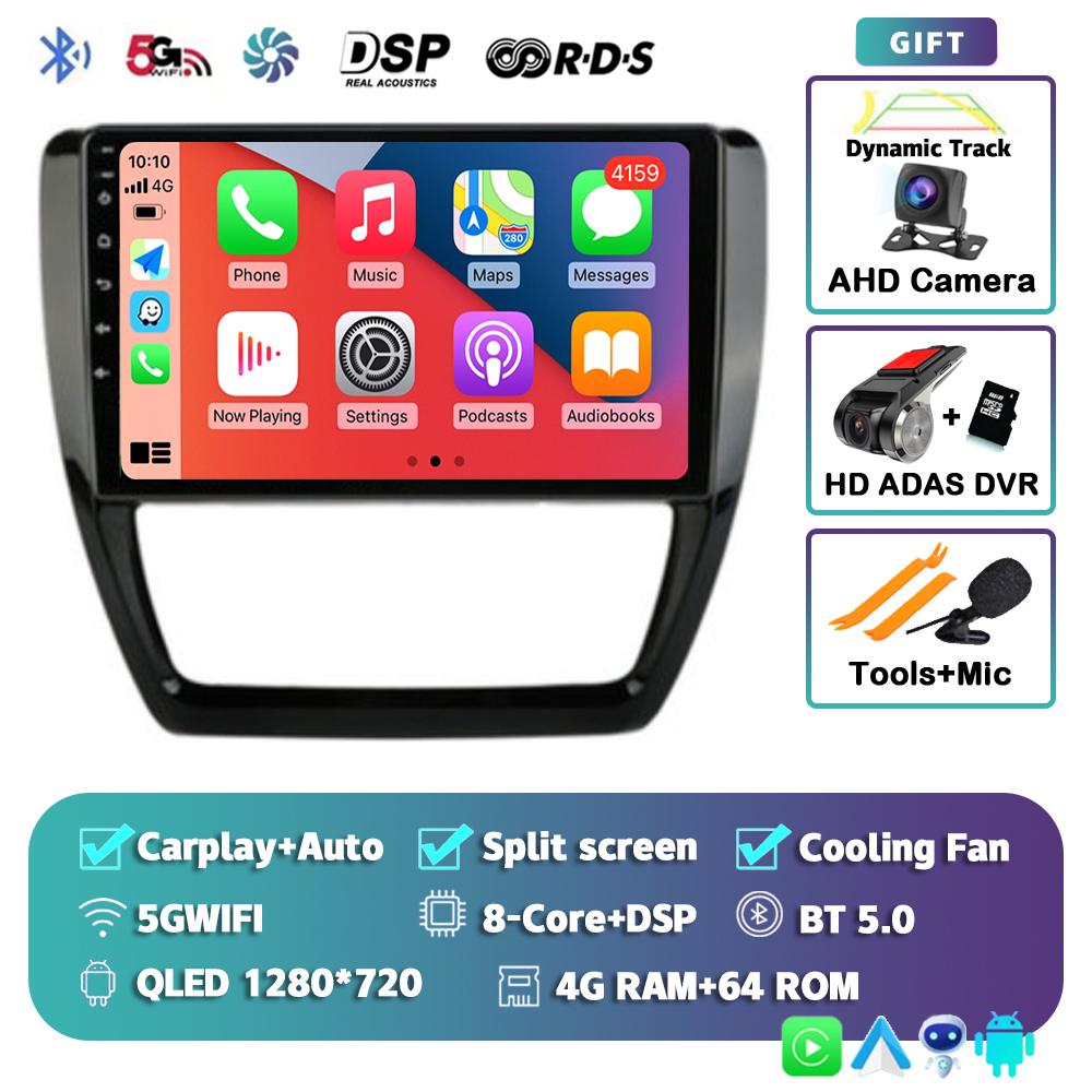 Android 14 Carplay Auto Car Radio For Volkswagen VW Sagitar Jetta 6 Bora 2011-2018 2Din Multimedia Player Stereo DVD Head Unit